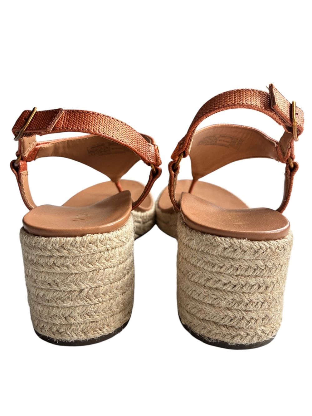 Vionic Kirra Wedge Sandals Copper Metallic Thong Espadrille 8 - Picture 9 of 12